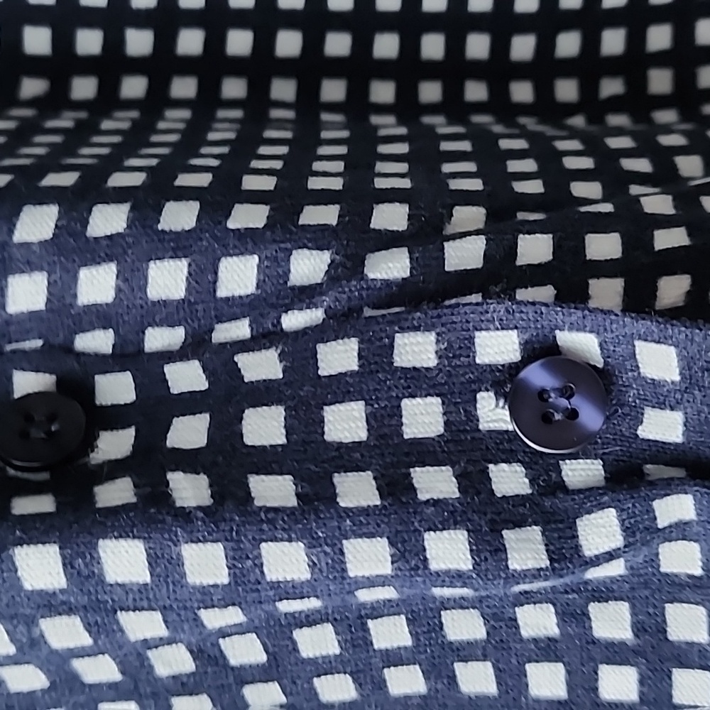 Marina Sport by Marina Rinaldi Fine Knit Cotton Modal Checkered Cardigan - Picture 3 of 7